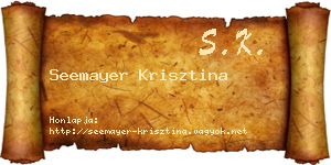 Seemayer Krisztina névjegykártya